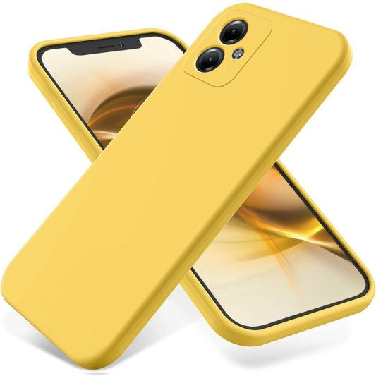 For Motorola Moto G54 Power Pure Color Liquid Silicone Shockproof Phone Case(Yellow) - Motorola Cases by buy2fix | Online Shopping UK | buy2fix