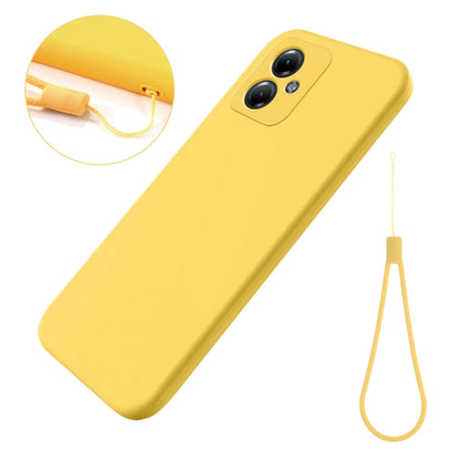 For Motorola Moto G54 Power Pure Color Liquid Silicone Shockproof Phone Case(Yellow) - Motorola Cases by buy2fix | Online Shopping UK | buy2fix