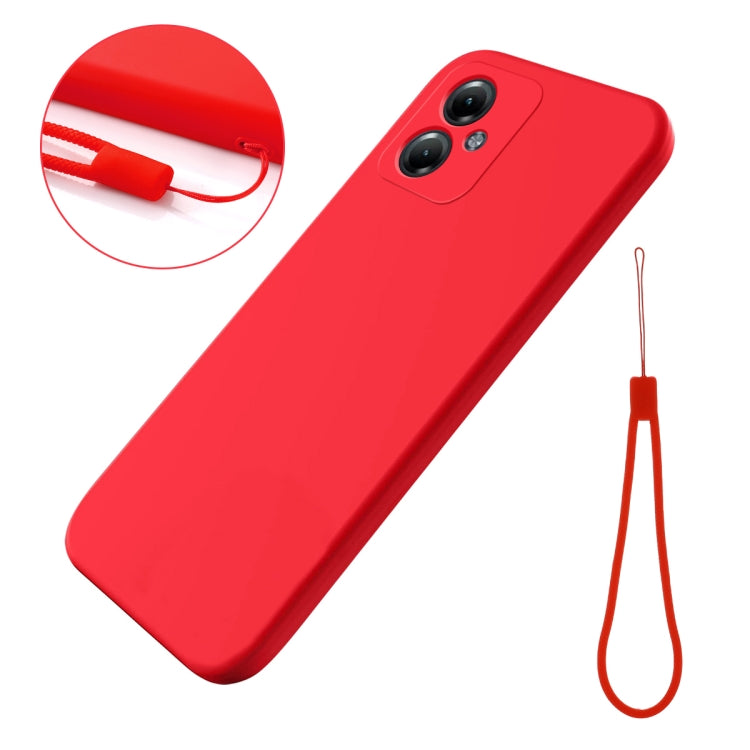 For Motorola Moto G54 Power Pure Color Liquid Silicone Shockproof Phone Case(Red) - Motorola Cases by buy2fix | Online Shopping UK | buy2fix