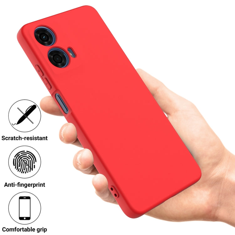 For Motorola Moto G04 / G24 Pure Color Liquid Silicone Shockproof Phone Case(Red) - Motorola Cases by buy2fix | Online Shopping UK | buy2fix