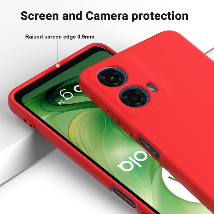 For Motorola Moto G04 / G24 Pure Color Liquid Silicone Shockproof Phone Case(Red) - Motorola Cases by buy2fix | Online Shopping UK | buy2fix