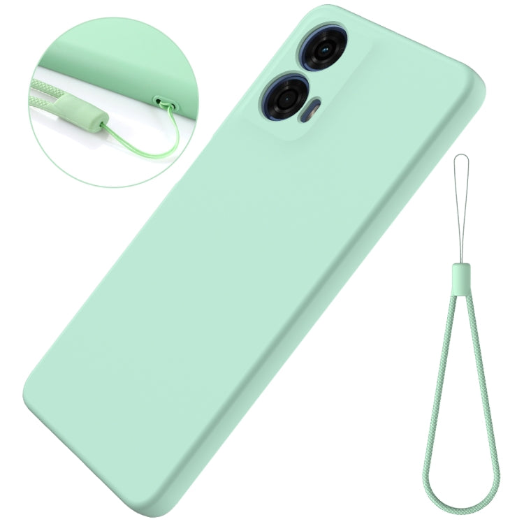 For Motorola Moto G04 / G24 Pure Color Liquid Silicone Shockproof Phone Case(Green) - Motorola Cases by buy2fix | Online Shopping UK | buy2fix