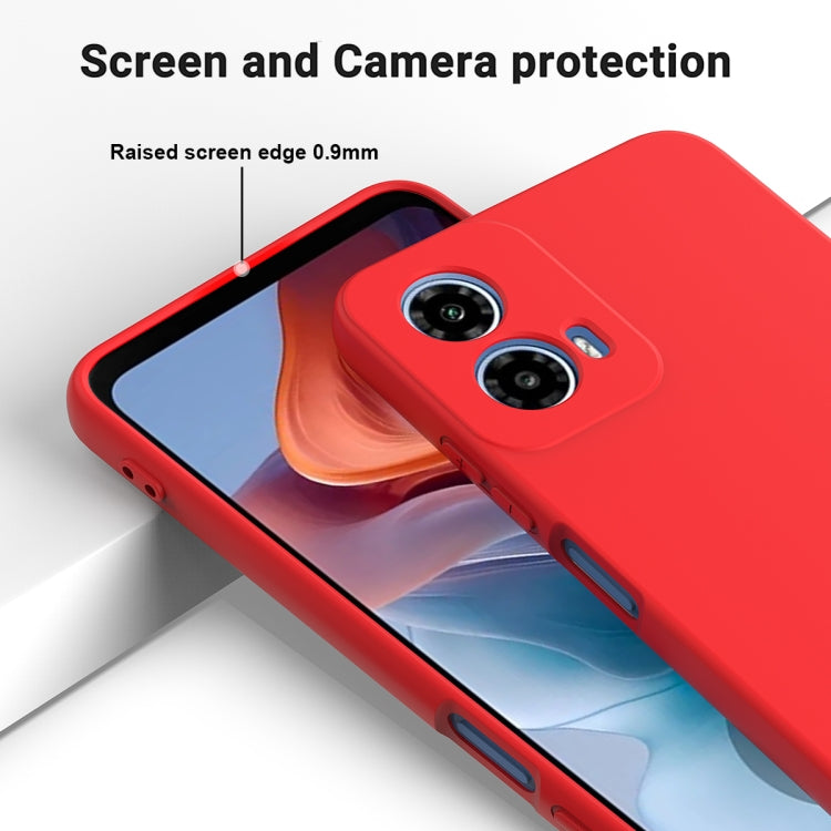 For Motorola Moto G34 Pure Color Liquid Silicone Shockproof Phone Case(Red) - Motorola Cases by buy2fix | Online Shopping UK | buy2fix