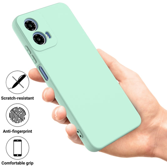 For Motorola Moto G34 Solid Color Liquid Silicone Dropproof Full Coverage Phone Case(Green) by buy2fix