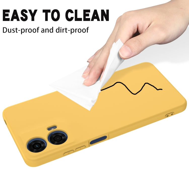 For Motorola Moto G24 Power Pure Color Liquid Silicone Shockproof Phone Case(Yellow) - Motorola Cases by buy2fix | Online Shopping UK | buy2fix