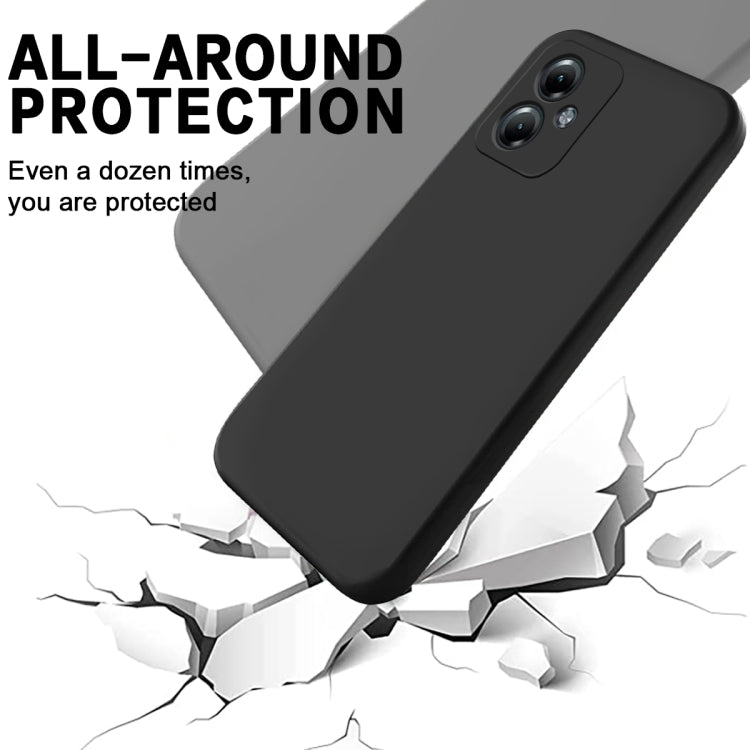 For Motorola Moto G64 Pure Color Liquid Silicone Shockproof Phone Case(Black) - Motorola Cases by buy2fix | Online Shopping UK | buy2fix