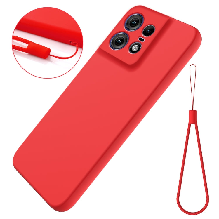 For Motorola Edge 50 Pro Pure Color Liquid Silicone Shockproof Phone Case(Red) - Motorola Cases by buy2fix | Online Shopping UK | buy2fix