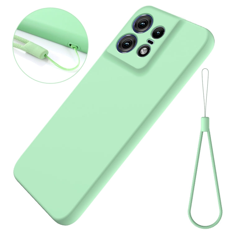 For Motorola Edge 50 Pro Pure Color Liquid Silicone Shockproof Phone Case(Green) - Motorola Cases by buy2fix | Online Shopping UK | buy2fix