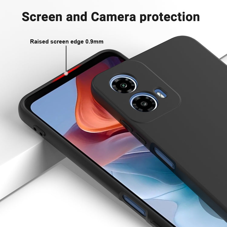 For Motorola Moto G Power 2024 Solid Color Liquid Silicone Dropproof Full Coverage Phone Case(Black) by buy2fix