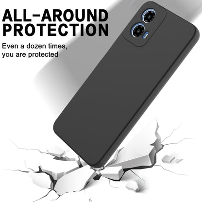 For Motorola Moto G Power 2024 Solid Color Liquid Silicone Dropproof Full Coverage Phone Case(Black) by buy2fix