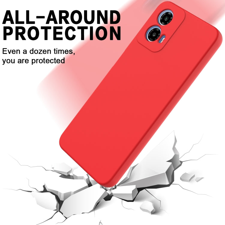 For Motorola Moto G Power 2024 Solid Color Liquid Silicone Dropproof Full Coverage Phone Case(Red) by buy2fix