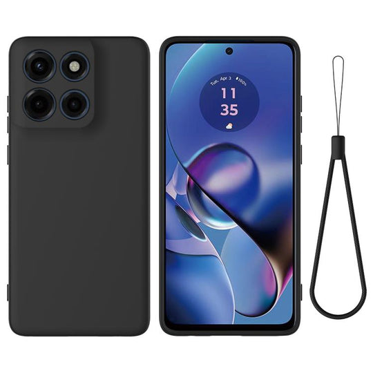 For Motorola Moto G Stylus 5G 2025 Solid Color Liquid Silicone Dropproof Full Coverage Phone Case(Black)