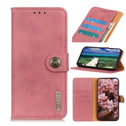 For OPPO A1 5G KHAZNEH Cowhide Texture Flip Leather Phone Case(Pink) - OPPO Cases by buy2fix | Online Shopping UK | buy2fix