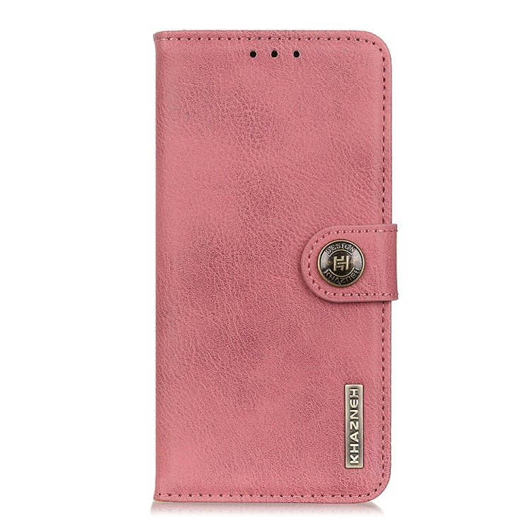 For OPPO A38 4G KHAZNEH Cowhide Texture Flip Leather Phone Case(Pink) - A38 Cases by buy2fix | Online Shopping UK | buy2fix