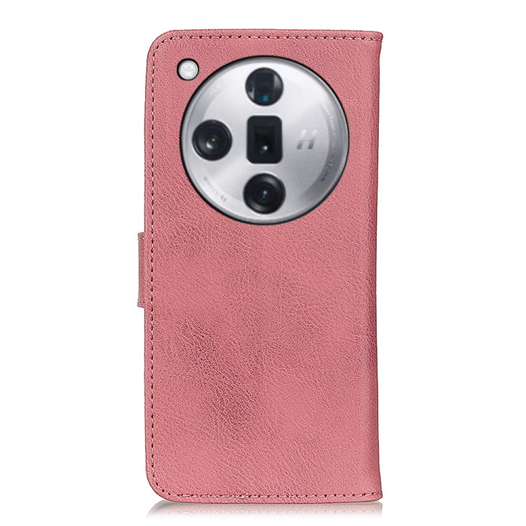 For OPPO Find X7 KHAZNEH Cowhide Texture Flip Leather Phone Case(Pink) - Find X7 Cases by buy2fix | Online Shopping UK | buy2fix