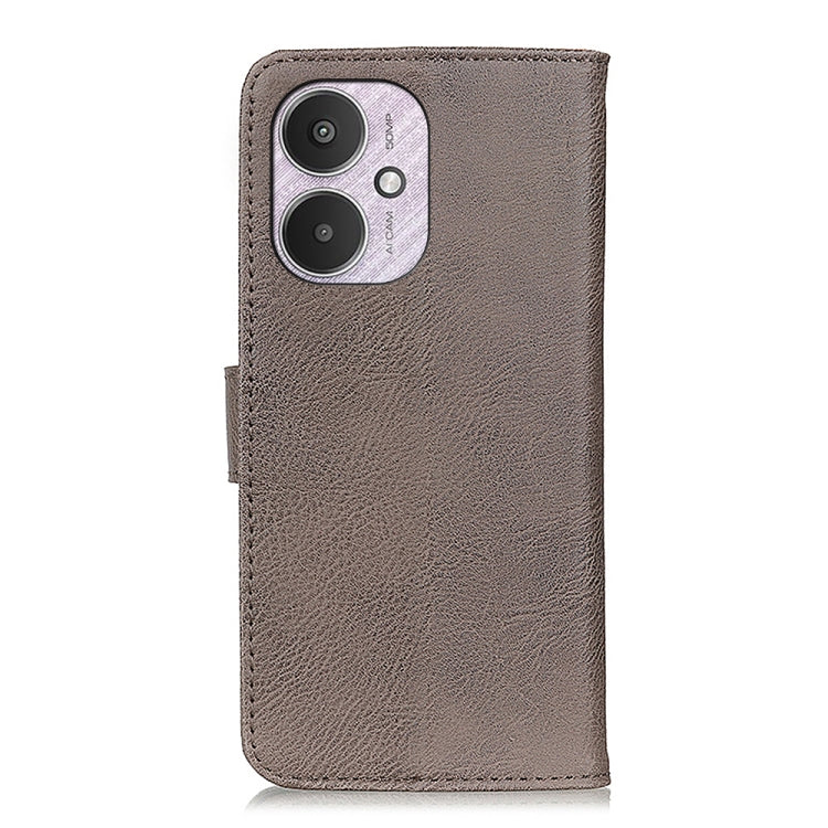 For Xiaomi Redmi 13C KHAZNEH Cowhide Texture Flip Leather Phone Case(Khaki) - 13C Cases by buy2fix | Online Shopping UK | buy2fix