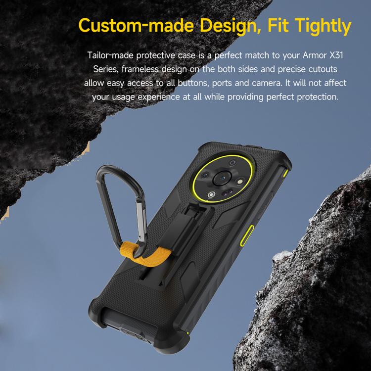 For Ulefone Armor X31 / X31 Pro Ulefone Back Clip Phone Case with Carabiner(Black) - Ulefone Cases by Ulefone | Online Shopping UK | buy2fix