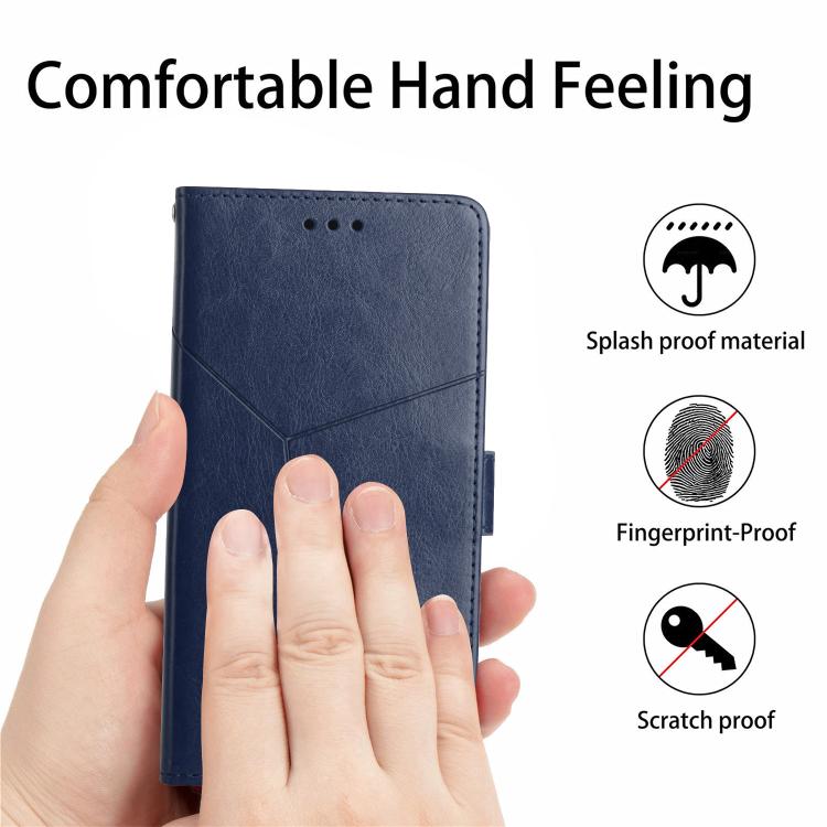 For iPhone Air HT01 Y-shaped Pattern Flip Leather Phone Case(Blue) - iPhone Air Cases by buy2fix | Online Shopping UK | buy2fix