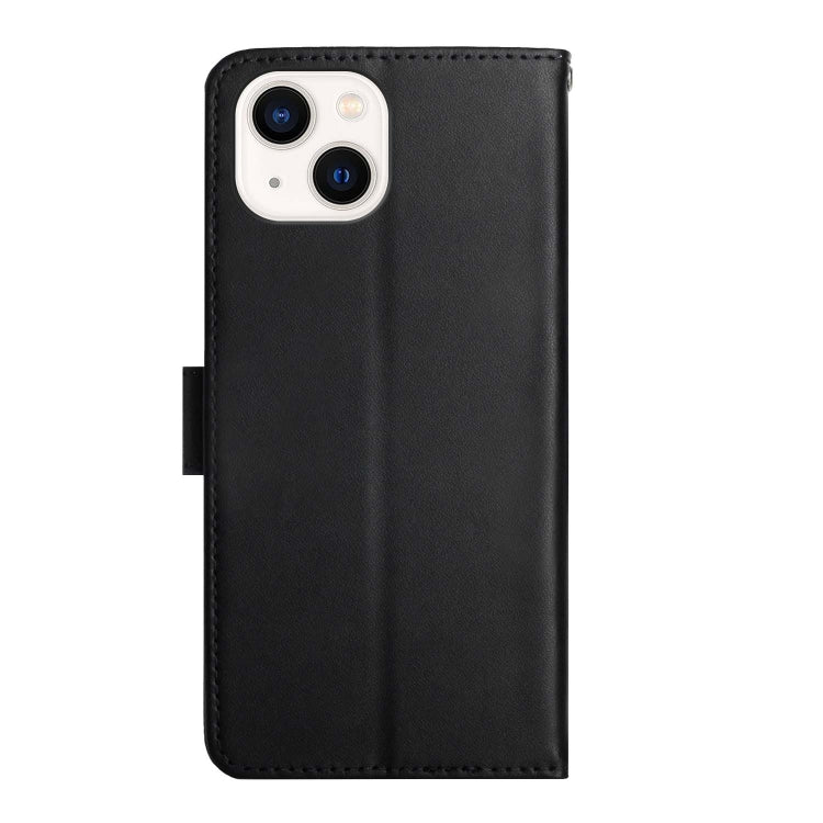 For iPhone 15 Genuine Leather Fingerprint-proof Flip Phone Case(Black) - iPhone 15 Cases by buy2fix | Online Shopping UK | buy2fix