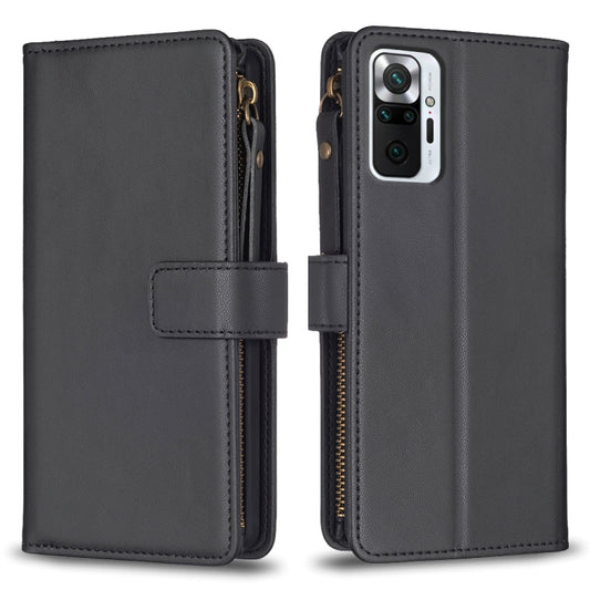 For Xiaomi Redmi Note 10 Pro 9 Card Slots Zipper Wallet Leather Flip Phone Case(Black) - Xiaomi Cases by buy2fix | Online Shopping UK | buy2fix