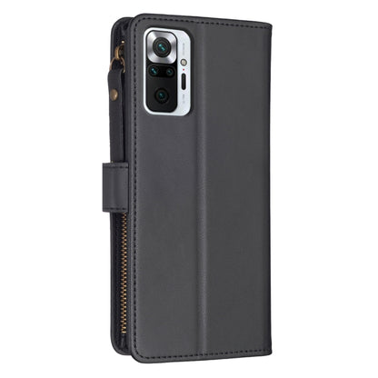 For Xiaomi Redmi Note 10 Pro 9 Card Slots Zipper Wallet Leather Flip Phone Case(Black) - Xiaomi Cases by buy2fix | Online Shopping UK | buy2fix