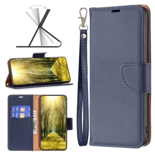 For Xiaomi Redmi 12 4G Litchi Texture Pure Color Leather Phone Case(Blue)