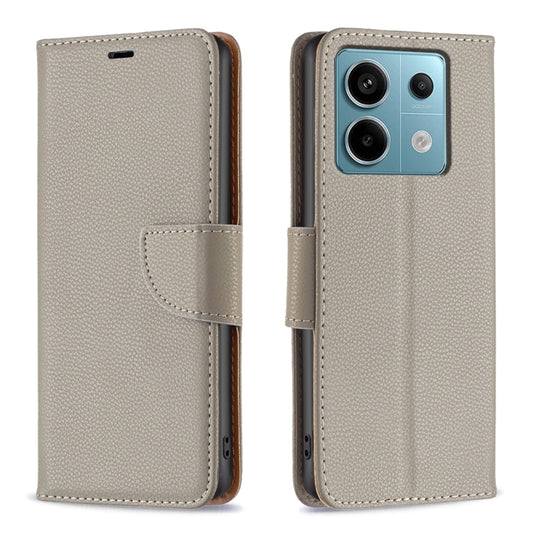 For Xiaomi Redmi Note 13 Pro 5G Litchi Texture Pure Color Leather Phone Case(Grey) - Xiaomi Cases by buy2fix | Online Shopping UK | buy2fix