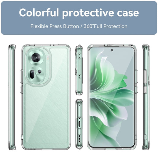 For OPPO Reno11 Global Colorful Series Acrylic Hybrid TPU Phone Case(Transparent) by buy2fix