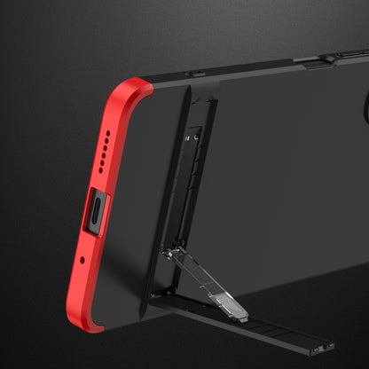 For Xiaomi Redmi 12 5G GKK Three Stage Splicing Full Coverage PC Phone Case with Stand(Black Red) - Xiaomi Cases by GKK | Online Shopping UK | buy2fix