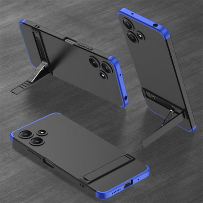 For Xiaomi Redmi 12 5G GKK Three Stage Splicing Full Coverage PC Phone Case with Stand(Black Blue) - Xiaomi Cases by GKK | Online Shopping UK | buy2fix