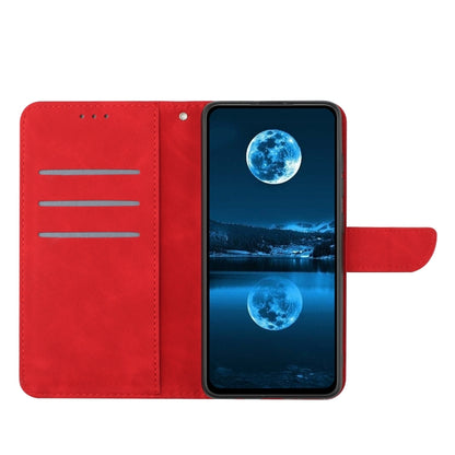 For iPhone 16 Stitching Embossed Leather Phone Case(Red) - iPhone 16 Cases by buy2fix | Online Shopping UK | buy2fix