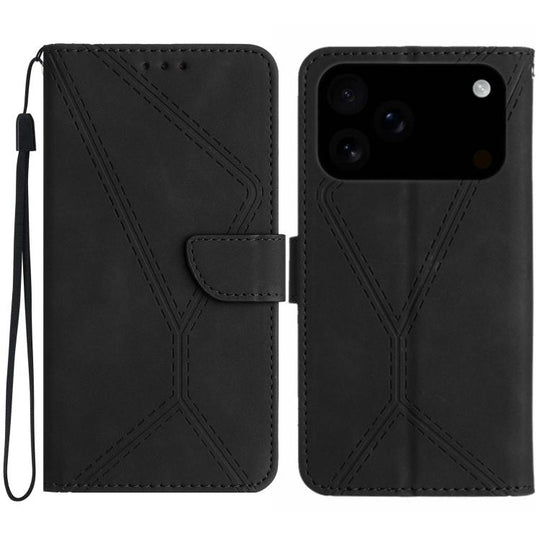 For iPhone 18 Pro Max / 17 Pro Max Stitching Embossed Leather Phone Case(Black)