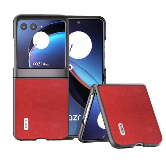 For Motorola Razr 40 Ultra ABEEL Retro Litchi Texture PU Phone Case(Red)