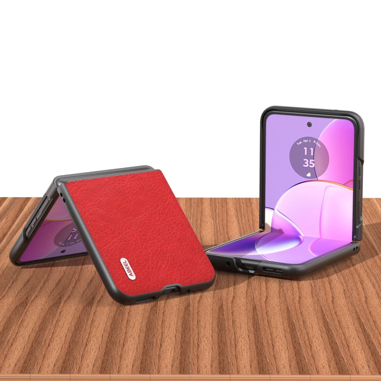For Motorola Razr 40 ABEEL Retro Litchi Texture PU Phone Case(Red) by buy2fix