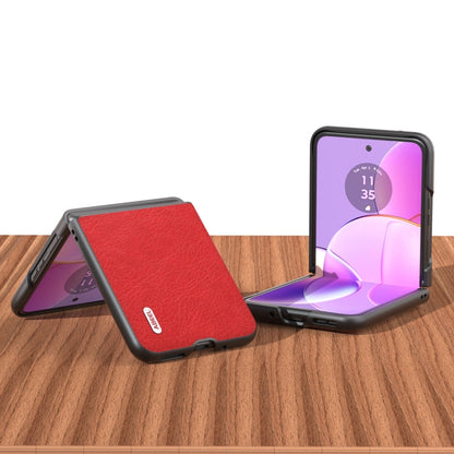 For Motorola Razr 40 ABEEL Retro Litchi Texture PU Phone Case(Red) by buy2fix