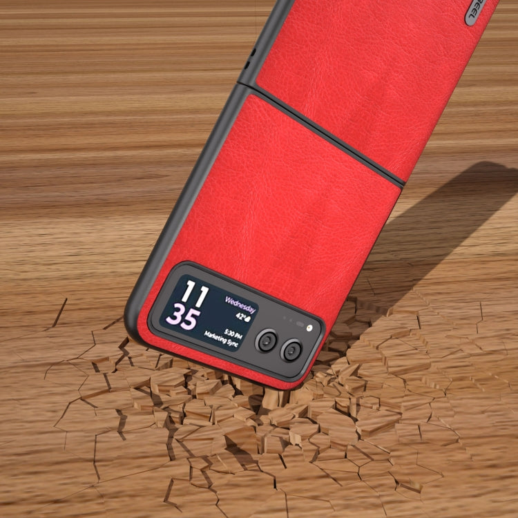 For Motorola Razr 40 ABEEL Retro Litchi Texture PU Phone Case(Red) by buy2fix