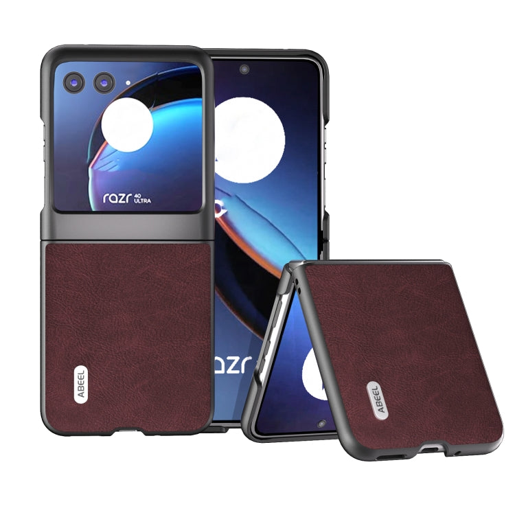 For Motorola Razr 40 Ultra ABEEL Dream Litchi Texture PU Phone Case(Purple) by buy2fix