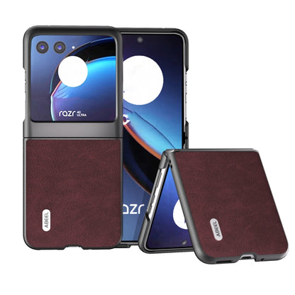 For Motorola Razr 40 Ultra ABEEL Dream Litchi Texture PU Phone Case(Purple) by buy2fix