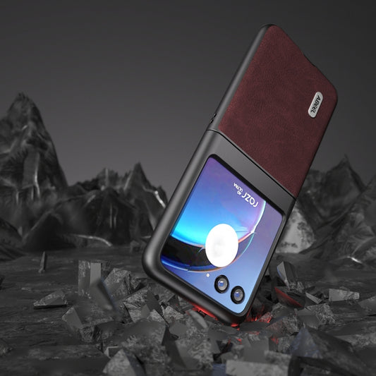 For Motorola Razr 40 Ultra ABEEL Dream Litchi Texture PU Phone Case(Purple) by buy2fix