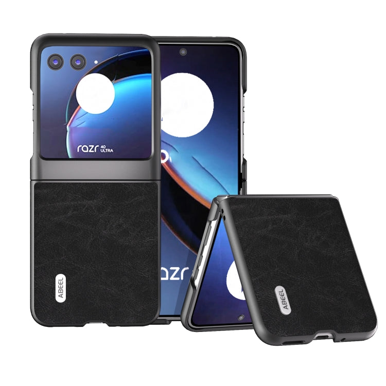 For Motorola Razr 40 Ultra ABEEL Dream Litchi Texture PU Phone Case(Black) by buy2fix