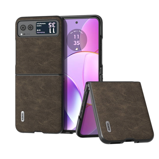 For Motorola Razr 40 ABEEL Dream Litchi Texture PU Phone Case(Khaki)