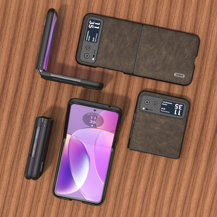 For Motorola Razr 40 ABEEL Dream Litchi Texture PU Phone Case(Khaki) by buy2fix