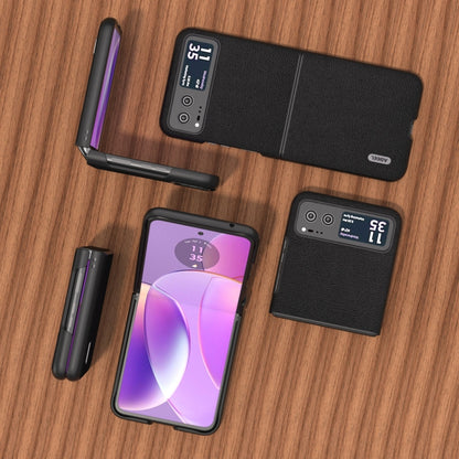 For Motorola Razr 40 ABEEL Genuine Leather Luolai Series Phone Case(Black) by buy2fix