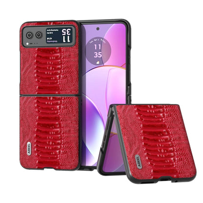 For Motorola Razr 40 ABEEL Genuine Leather Weilai Series Phone Case(Red) by buy2fix