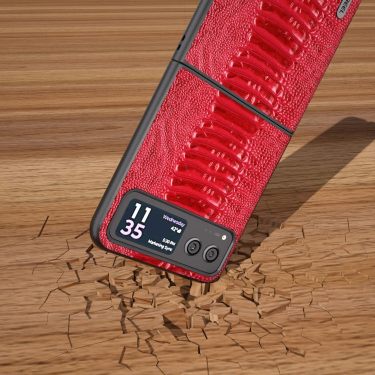 For Motorola Razr 40 ABEEL Genuine Leather Weilai Series Phone Case(Red) by buy2fix