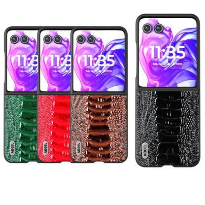 For Motorola Razr 50 Ultra ABEEL Genuine Leather Weilai Series Phone Case(Black) by buy2fix