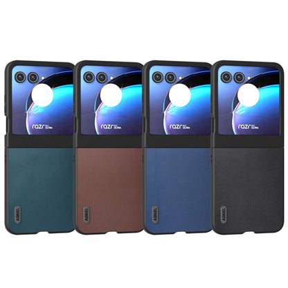 For Motorola Razr 50 ABEEL Genuine Leather Xiaoya Series Phone Case(Black) by buy2fix