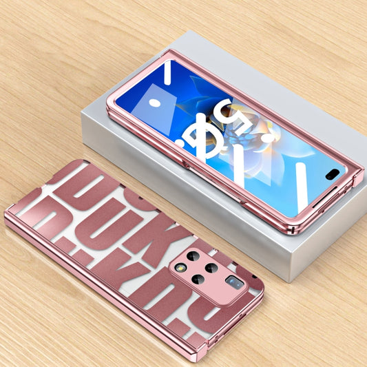For Huawei Mate X2 Integrated Electroplating Folding Phone Case with Hinge(Rose Gold) - Huawei Cases by buy2fix | Online Shopping UK | buy2fix