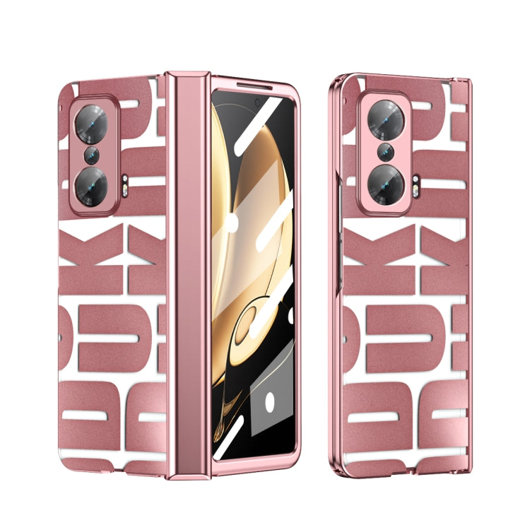 For Honor Magic V Integrated Electroplating Folding Phone Case with Hinge(Rose Gold) - Honor Cases by buy2fix | Online Shopping UK | buy2fix