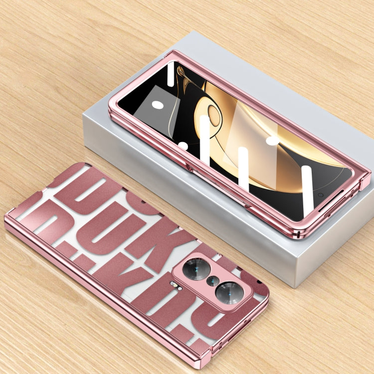 For Honor Magic V Integrated Electroplating Folding Phone Case with Hinge(Rose Gold) - Honor Cases by buy2fix | Online Shopping UK | buy2fix